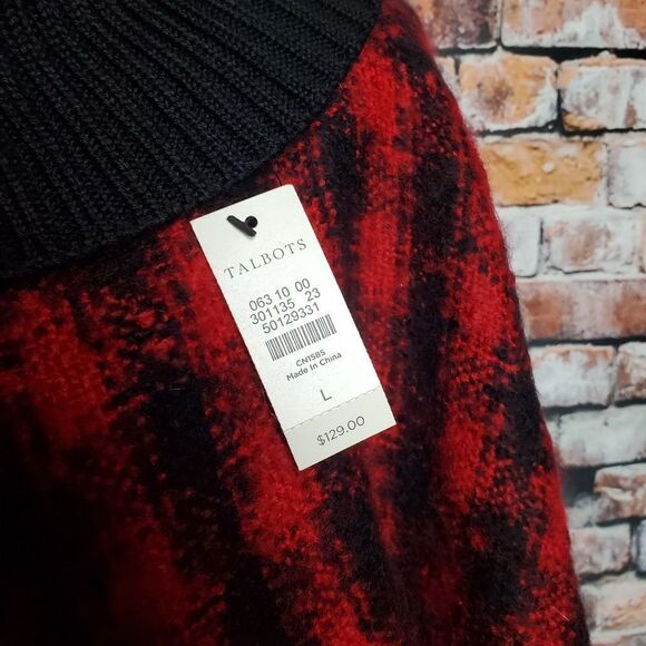 Talbots Red & Black Checkered Cape - Picture 4 of 5